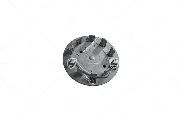 Hub cap, concave, crest black-white, platinum satin-matt