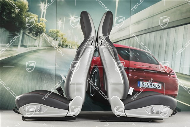 Sportsitze, manual+elektrisch einstellbar, Heizung, Leder/Alcantara, GTS Schriftzug, in Schwarz/Karminrot, Satz, L+R