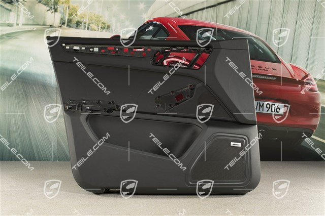 Tuerverkleidung / Türverkleidung, Vorne, Leder Schwarz, Bose, L