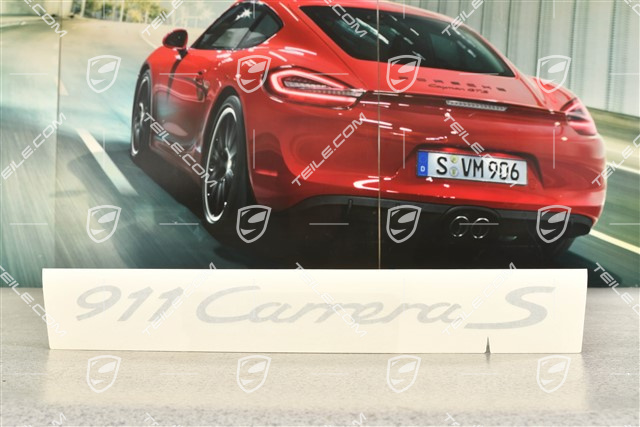 Napis boczny "Carrera S", srebrny folia samoprzylepna, zestaw, L+R