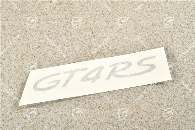 Emblem Logo sticker "GT4 RS", rear lid, black matte