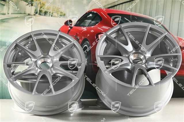 19-inch Rims set GT3RS II 4.0 / GT2RS, GT-Silber, 9J x 19 ET47 + 12J x 19 ET48