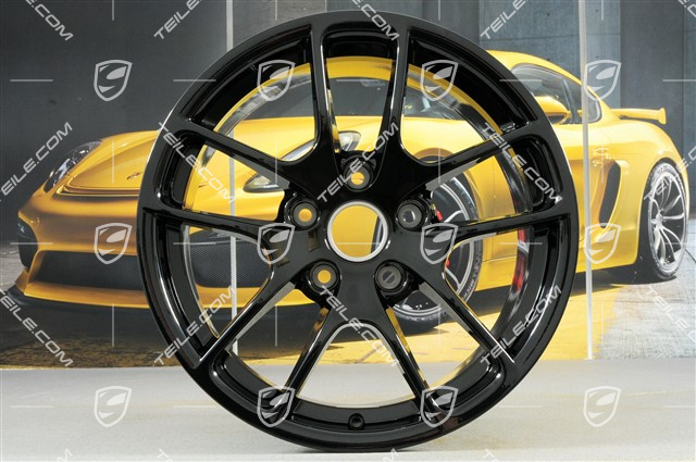 18" Komplet felg Cayman III, 8J x 18 ET57 + 9,5J x 18 ET49, czarny wysoki połysk