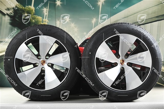 20" Cayenne Aero Winterräder Satz, Felgen 9J x 20 ET14 + 11J x 20 ET37 + Goodyear UltraGrip Performance 3 SUV Winterreifen 255/55 R20 + 305/45 R20