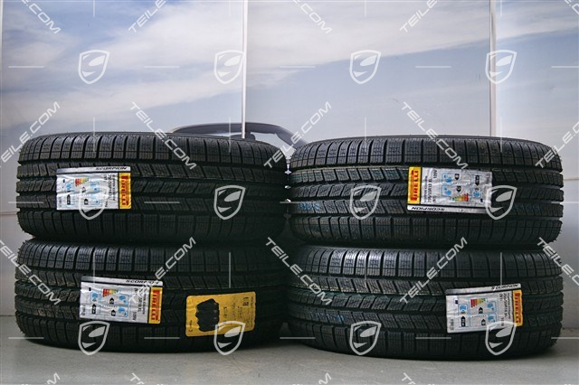 18" Koła zimowe Cayenne, 4x felgi 8 J x 18 ET 53 + 4x opony Pirelli 255/55 R 18 109V XL M+S, z czujnikami ciśnienia RDK