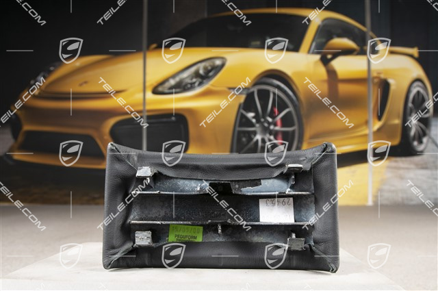 Extension upper part for center console rear, leather, black, coupe / Targa