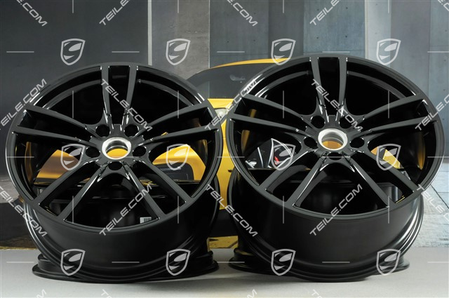 21" Felgensatz Cayenne Turbo, 11J x 21 ET58 + 9,5J x 21 ET46, schwarz hochglanz