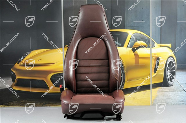 Sitz, el. einstellbar, Kunstleder Mittelbahn Porsche-Schriftzugstoff, Weinrot, L