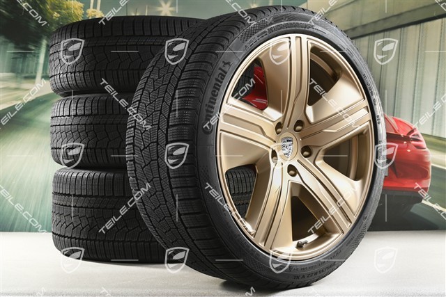 22-inch Macan Exclusive Design winter wheel set, rims 9J x 22 ET29 + 11J x 22 ET47 + NEW Continental winter tyres 255/40 R22 + 295/35 R22, neodyme
