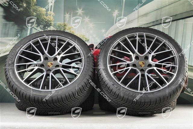 21" koła zimowe Cayenne COUPÉ RS Spyder, komplet, felgi 9,5J x 21 ET46 + 11,0J x 21 ET49 + opony zimowe Michelin Pilot Alpin 5 275/40 R21 + 305/35 R21, z czujnikami ciśnienia