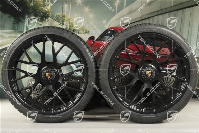 20" Turbo S central locking winter wheel set for Turbo S / GTS, wheels 8,5J x 20 ET51 + 11J x 20 ET59 + Michelin Pilot Alpin PA4 N1 winter wheels 245/35 R20+295/30 R20, TPMS, black satin mat
