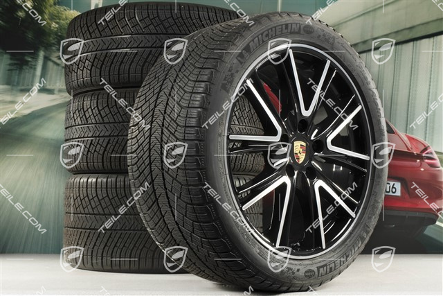 20-inch winter wheels set "Exclusive Design", rims 9,5 J x 20 ET71 + 10,5 J x 20 ET71 + NEW Michelin Pilot Alpin 4 winter tires 275/40 R20 + 315/35 R20, black high gloss