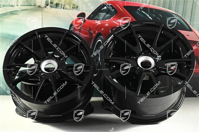 19" Komplet felg GT3 II RS 4.0 / GT2 RS, czarne, przód  9J x 19 ET47+ tył 12J x 19 ET48