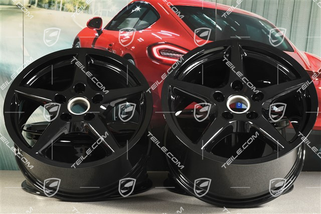 18" Felgensatz Carrera III, 8J x 18 ET57 + 10J x 18 ET58, C2 / C2S, schwarz hochglanz