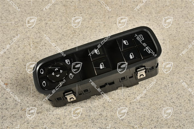 Power windows switch, Drivers side, Black Gloss