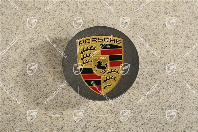 Radzierdeckel, konkav, farbiges Wappen, Titanium