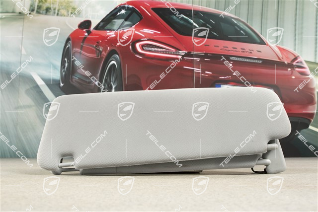 Blenda przeciwsłoneczna, z lusterkiem, Steel grey, Materiałowa, R