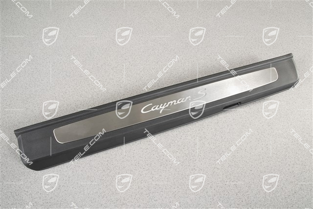 Einstiegleiste, Edelstahl, mit Beleuchtung, mit Schriftzug "Cayman S", L