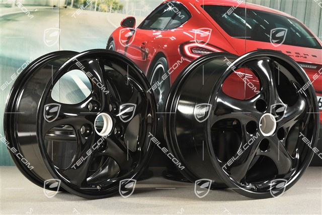 17" Felgensatz Carrera, 7J x 17 ET55 + 8,5J x 17 ET50, schwarz hochglanz