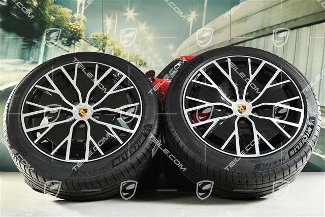 20" Taycan Turbo S Aero Design summer wheel set, rims 9J x 20 ET54 + 11J x 20 ET60 + NEW Michelin summer tyres 245/45 R20 + 285/40 R20