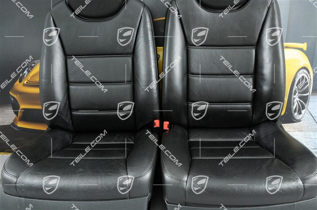 Seats, elect. adjustment, heating, memory, lumbar, leather, black, set (L+R)
