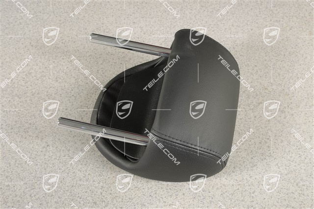 Head rest, rear, Smooth leather, Black, Center