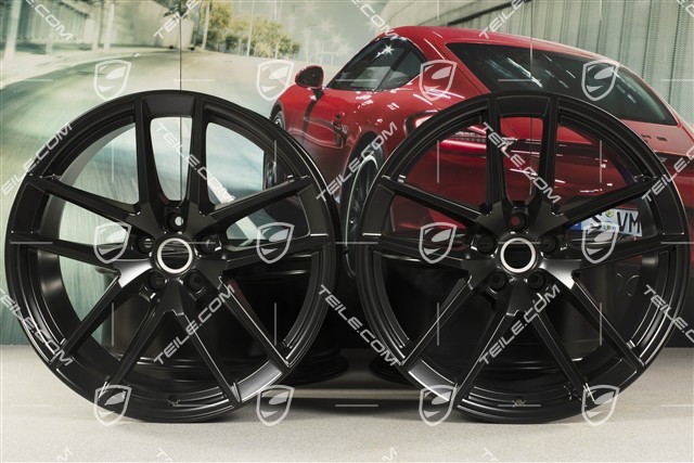 20" Felgensatz Macan S, 9J x 20 ET26 + 10J x 20 ET19, in schwarz seidenmatt