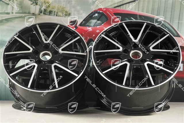 20" komplet felg Exclusive Design, 10,5J x 20 ET71 + 9,5J x 20 ET71, do użytku w zimie, czarny wysoki połysk