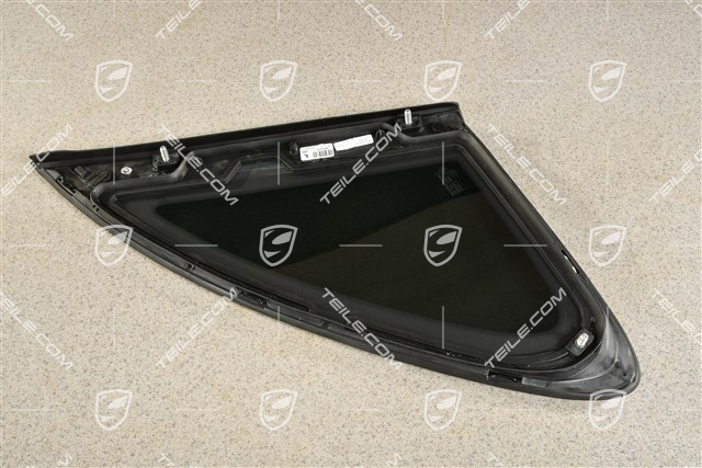 Side window with moulding, Black, Privacy, L