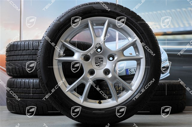 17" Boxster II winter wheels set, rims 6,5J x 17 ET55 + 8J x 17 ET40 + winter tyres 205/55 R17 + 235/50 R17