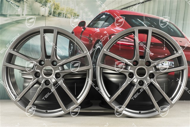 20" Cayenne COUPE Sport Felgensatz, 10,5J x 20 ET55 + 9J x 20 ET50, Platinum-Seidenmatt