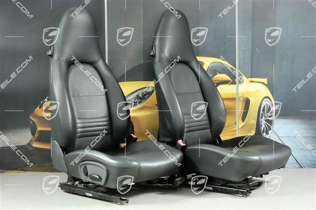 Sitze, manual einstellbar, heizung, Leder, Schwarz, Satz (L+R)