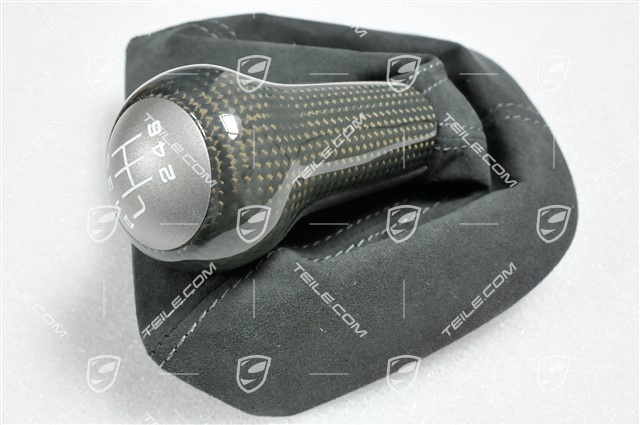 Gearshift knob, GT2 / GT3, Carbon/Alcantara, black