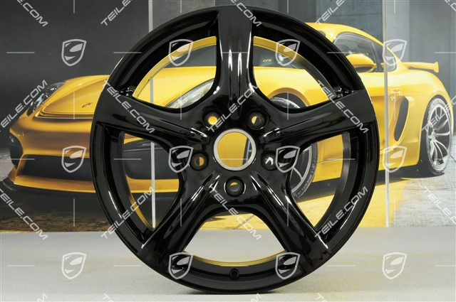 18" Komplet felg Panamera, 8J x 18 ET59 + 9J x 18 ET53, czarny wysoki połysk
