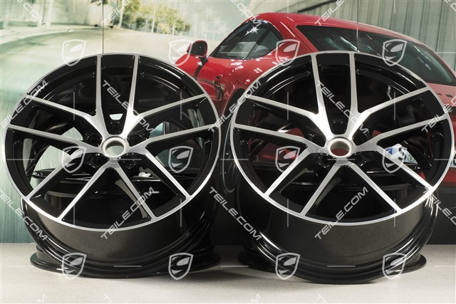 20" komplet felg Macan S, 9J x 20 ET26 + 10J x 20 ET19, czarny