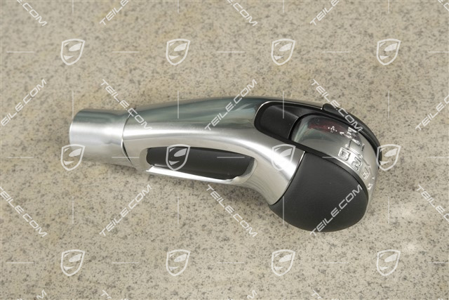 Wählhebel / Schaltknopf, Spyder, Leder, PDK, Schwarz
