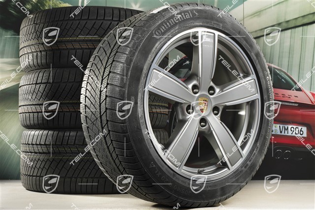 20" Cayenne COUPE Sport Classic Winterräder Satz, Felgen 9J x 20 ET50 + 10,5J x 20 ET55 + NEUE Continental Winterreifen 275/45 R20 + 305/40 R20, mit RDK-Sensoren