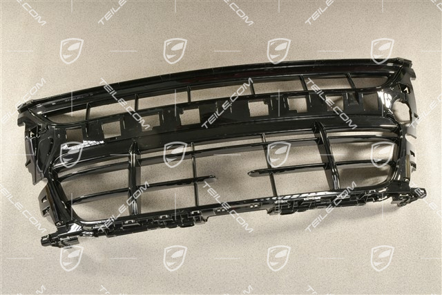 GTS / Turbo Sport design, Front bumper Grille with ACC, centre / middle , Black