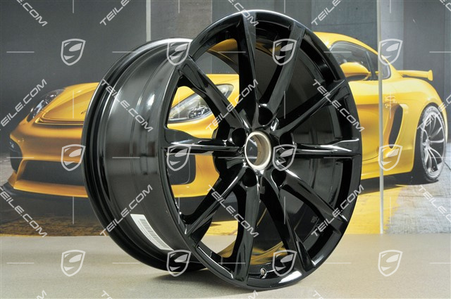 19" Boxster S Felgensatz, 8J x 19 ET57 + 10J x 19 ET45, in Schwarz Hochglanz