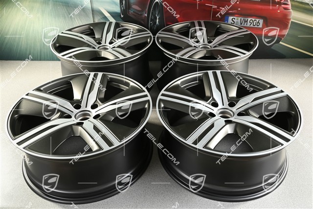 22-inch Macan Exclusive Design wheel rim set, 9J x 22 ET29 + 11J x 22 ET47, Turbonit