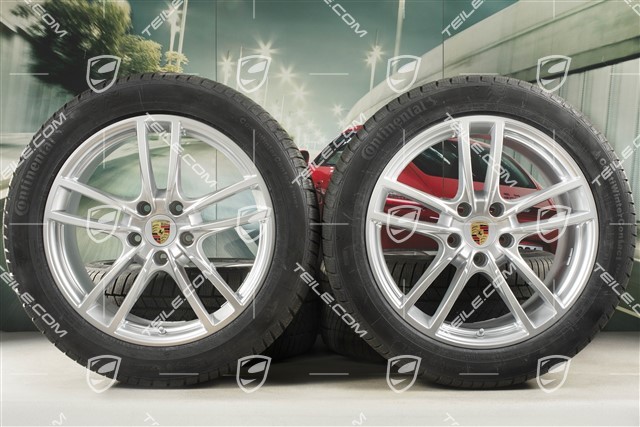 20" koła zimowe Cayenne Sport, komplet, felgi 9J x 20 ET50 + 10,5J x 20 ET64 + opony zimowe Continental 275/45 R20 + 305/40 R20, z czujnikami ciśnienia