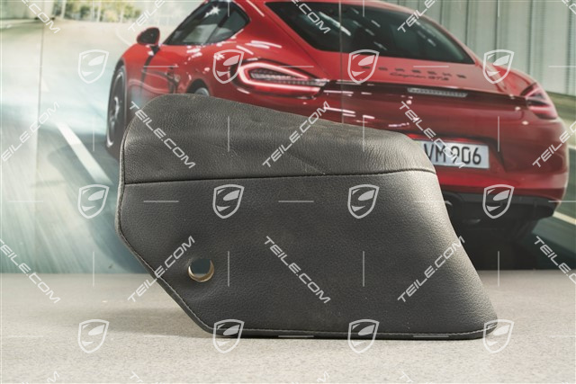 Rear seat cushion pad, Leather, Black, R