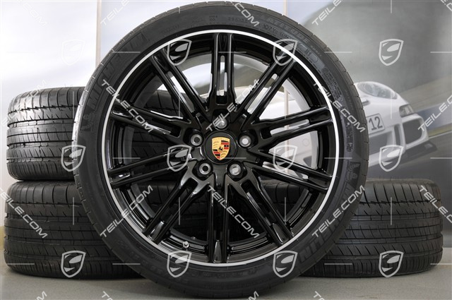 21" Sport Edition Sommerräder Satz, Schwarz hochglanz, 4x Felgen 10J x 21 ET 50 + 4x Reifen 295/35 R 21 107Y XL, ohne RDK