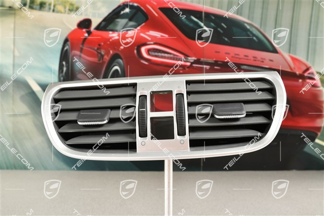 Mitteldüse / Defrosterblende, Leder, Steingrau