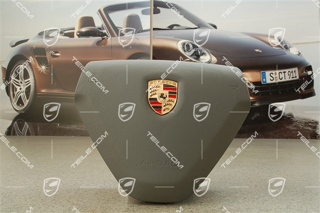 Airbag, 3-spoke, leather, stone grey