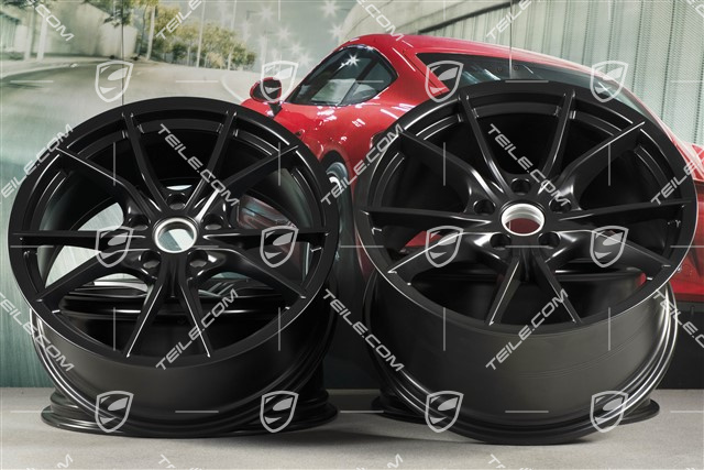 20" Komplet felg Carrera S IV, 8,5J x 20 ET49 + 11J x 20 ET56, do kół zimowych, C4/C4S/GTS, czarny satynowy mat