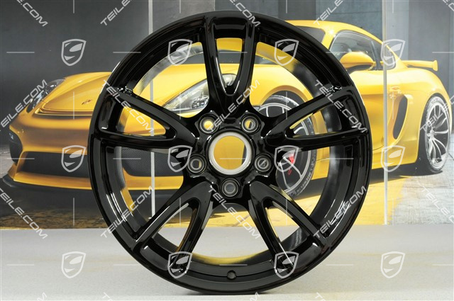 18" Komplet felg Carrera IV, 8J x 18 ET57 + 10,5J x 18 ET60, C2 / C2S, czarny połysk