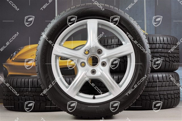 18-inch Panamera winter wheel set, 8J x 18 ET 59 + 9J x 18 ET 53 + NEW Nokian winter tyres 245/50 R18 + 275/45 R18, DOT/prod.year 2013