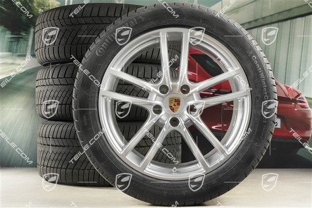 20-inch Cayenne COUPE Sport winter wheel set, rims 9J x 20 ET50 + 10,5J x 20 ET55 +  Continental winter tyres 275/45 R20 + 305/40 R20, with TPMS