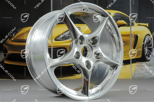 18-inch Carrera wheel rim set, 8J x 18 ET50 + 10J x 18 ET65, polished (shot blasting), Anniversary Edition "40 Years 911"